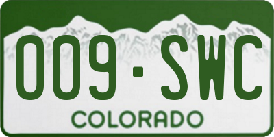 CO license plate 009SWC