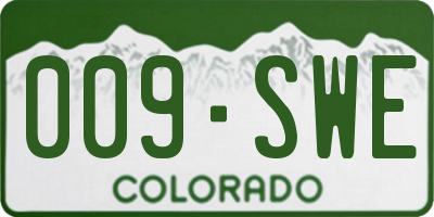 CO license plate 009SWE