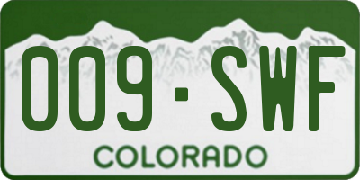 CO license plate 009SWF