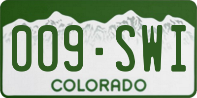 CO license plate 009SWI