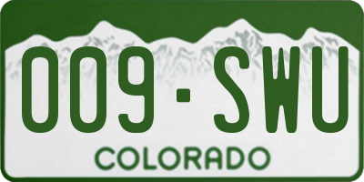 CO license plate 009SWU
