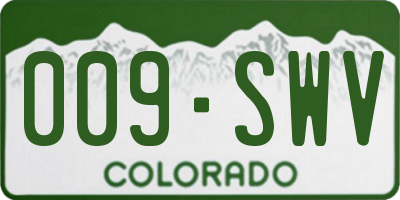 CO license plate 009SWV