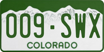 CO license plate 009SWX