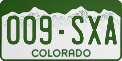 CO license plate 009SXA