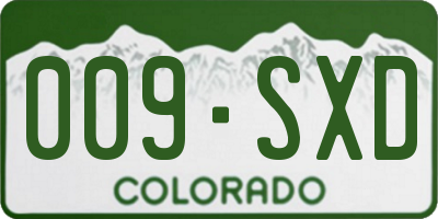 CO license plate 009SXD