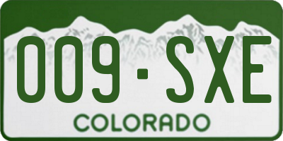 CO license plate 009SXE