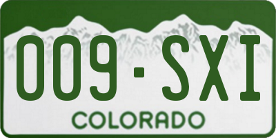 CO license plate 009SXI