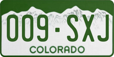 CO license plate 009SXJ