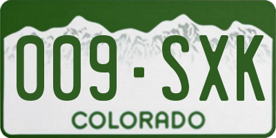 CO license plate 009SXK