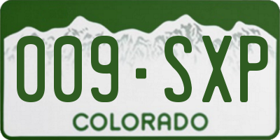 CO license plate 009SXP