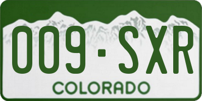 CO license plate 009SXR