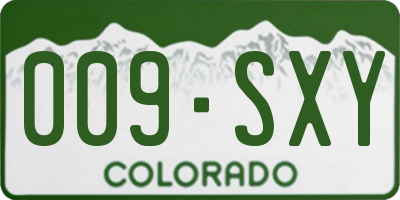 CO license plate 009SXY