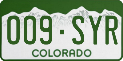 CO license plate 009SYR