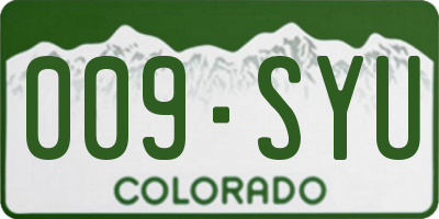 CO license plate 009SYU