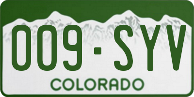 CO license plate 009SYV