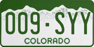 CO license plate 009SYY