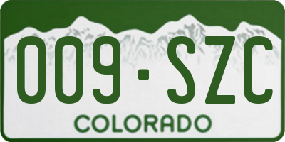 CO license plate 009SZC
