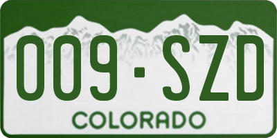 CO license plate 009SZD