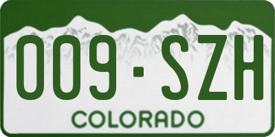 CO license plate 009SZH