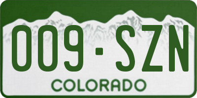 CO license plate 009SZN