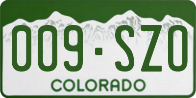 CO license plate 009SZO