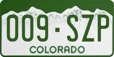 CO license plate 009SZP