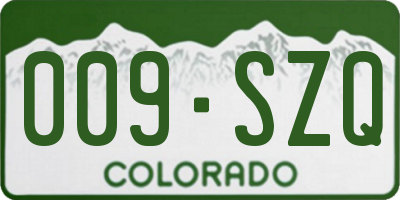 CO license plate 009SZQ