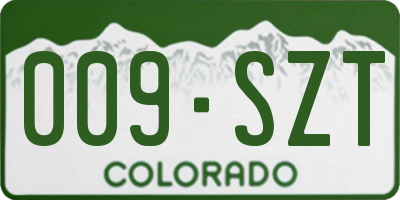 CO license plate 009SZT