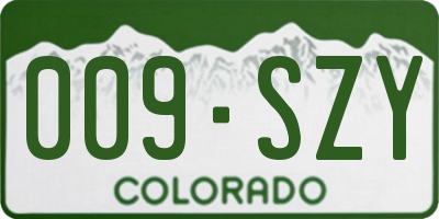 CO license plate 009SZY