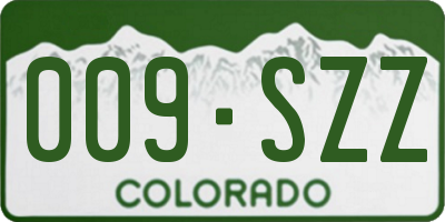 CO license plate 009SZZ