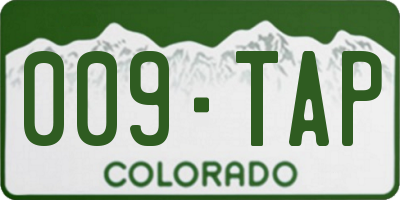 CO license plate 009TAP