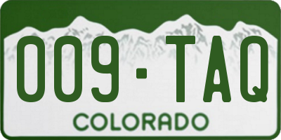 CO license plate 009TAQ