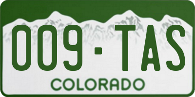 CO license plate 009TAS