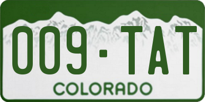 CO license plate 009TAT