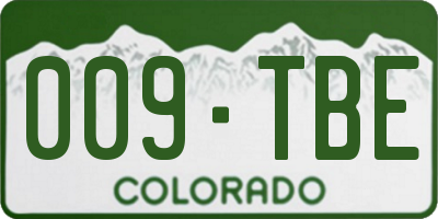 CO license plate 009TBE