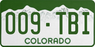 CO license plate 009TBI