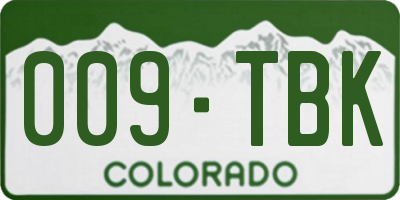 CO license plate 009TBK