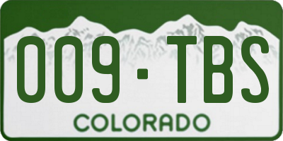 CO license plate 009TBS