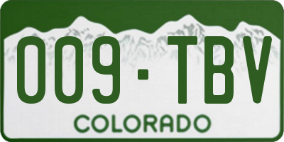 CO license plate 009TBV