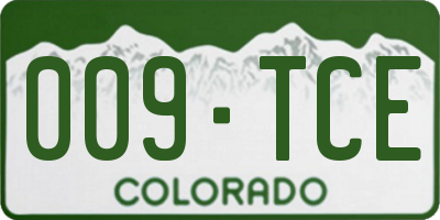 CO license plate 009TCE