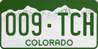 CO license plate 009TCH