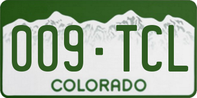 CO license plate 009TCL