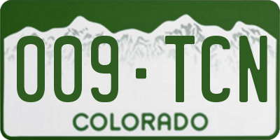 CO license plate 009TCN