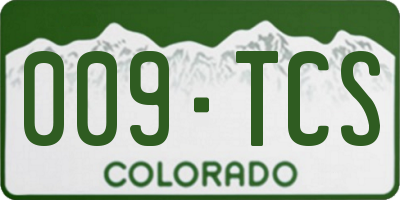 CO license plate 009TCS