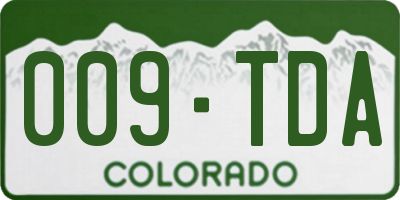 CO license plate 009TDA