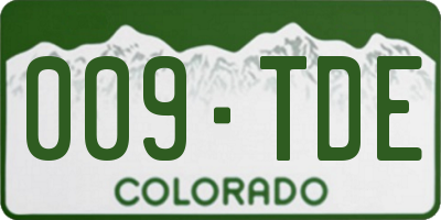 CO license plate 009TDE