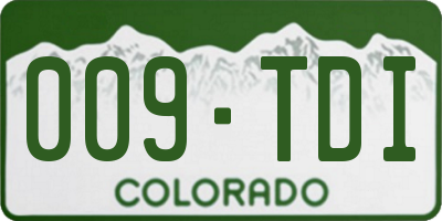 CO license plate 009TDI