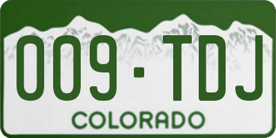 CO license plate 009TDJ