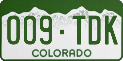 CO license plate 009TDK