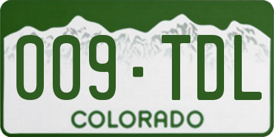 CO license plate 009TDL